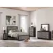 Jonnifer Black and Gray 6 Drawer Dresser with Rectangular Mirror