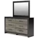 Jonnifer Black and Gray 6 Drawer Dresser with Rectangular Mirror