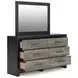 Jonnifer Black and Gray Panel Bookcase Bedroom Set