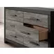 Jonnifer Matte Black and Warm Gray 6 Drawer Dresser