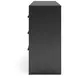 Jonnifer Matte Black and Warm Gray 6 Drawer Dresser