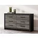 Jonnifer Matte Black and Warm Gray 6 Drawer Dresser