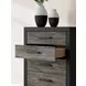 Jonnifer Warm Gray and Matte Black 5 Drawer Chest