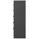 Jonnifer Warm Gray and Matte Black 5 Drawer Chest