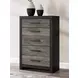 Jonnifer Warm Gray and Matte Black 5 Drawer Chest