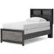 Jonnifer Black and Gray Twin Panel Bookcase Bed