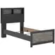 Jonnifer Black and Gray Twin Panel Bookcase Bed