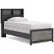 Jonnifer Black and Gray Twin Panel Bookcase Bed