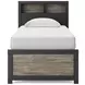 Jonnifer Black and Gray Twin Panel Bookcase Bed