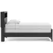 Jonnifer Black and Gray Twin Panel Bookcase Bed