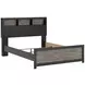 Jonnifer Black and Gray Queen Panel Bookcase Bed