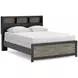 Jonnifer Black and Gray Queen Panel Bookcase Bed