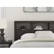Jonnifer Black and Gray Queen Panel Bookcase Bed