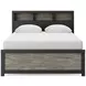 Jonnifer Black and Gray Queen Panel Bookcase Bed