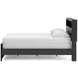 Jonnifer Black and Gray Queen Panel Bookcase Bed