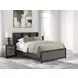 Jonnifer Warm Gray and Matte Black Queen Bookcase Headboard