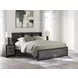 Jonnifer Warm Gray and Matte Black King Bookcase Headboard
