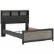 Jonnifer Black and Gray Full Panel Bookcase Bed