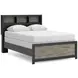 Jonnifer Black and Gray Full Panel Bookcase Bed