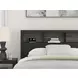 Jonnifer Black and Gray Full Panel Bookcase Bed