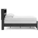Jonnifer Black and Gray Full Panel Bookcase Bed