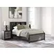 Jonnifer Warm Gray and Matte Black Full Bookcase Headboard