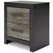Jonnifer Black and Gray 2 Drawer Nightstand