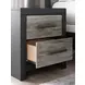 Jonnifer Black and Gray 2 Drawer Nightstand