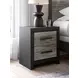 Jonnifer Black and Gray 2 Drawer Nightstand