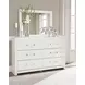 Raechalla White 6 Drawer Dresser and Rectangular Mirror