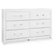 Raechalla White 6 Drawer Dresser and Rectangular Mirror