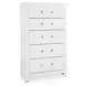 Raechalla Matte White 5 Drawer Chest