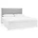 Raechalla White King Upholstered Panel Bed with LED