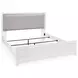 Raechalla White King Upholstered Panel Bed with LED