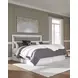 Raechalla White and Gray King Upholstered Panel Headboard and LED
