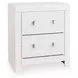 Raechalla Matte White 2 Drawer Nightstand