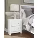 Raechalla Matte White 2 Drawer Nightstand