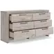 Jonnifer Gray 6 Drawer Dresser and Rectangular Mirror