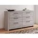 Jonnifer Light Gray 6 Drawer Dresser