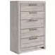 Jonnifer Light Gray 5 Drawer Chest