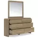 Dovander Warm Brown 6 Drawer Dresser and Rectangular Mirror