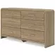 Dovander Warm Natural Brown 6 Drawer Dresser