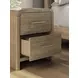 Dovander Warm Natural Brown 2 Drawer Nightstand with USB Charging