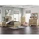 Fenderport Tan Twin Panel Bed with Storage Footboard and 2 Side Drawer