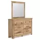 Allihauser Tan Dresser and Mirror