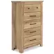 Fenderport Tan Youth Panel Bedroom Set with Storage Footboard
