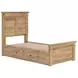 Fenderport Tan Youth Panel Bedroom Set with 2 Side Drawer Storage