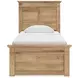 Fenderport Tan Twin Panel Bed with 2 Side Drawer Storage