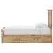 Fenderport Tan Twin Panel Bed with Storage Footboard and 4 Side Drawer