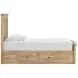 Fenderport Tan Twin Panel Bed with Storage Footboard and 4 Side Drawer